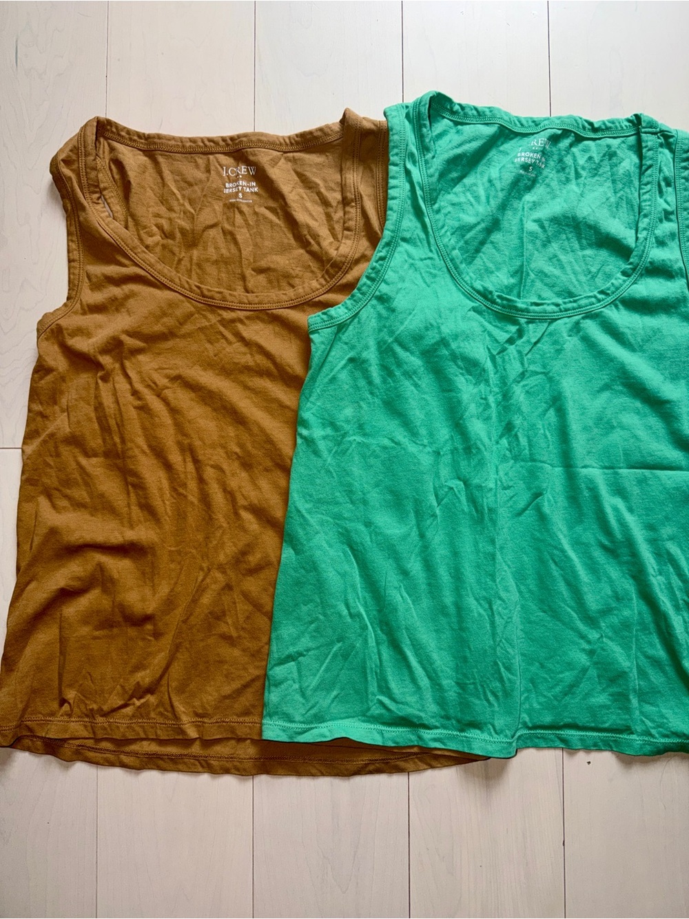 J. Crew Women's Scoop Neck Tank Tops - Brown & Green